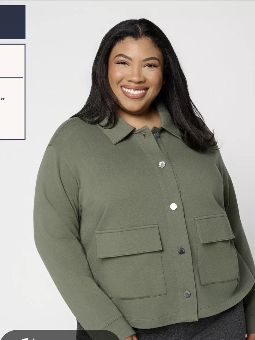 Susan Graver Olive Utility Button-Front Jacket - Picture 4 of 7